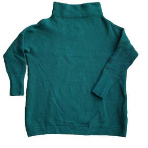 Free People Oversized Turquoise Mock Neck Stretch Women's Sweater Top XS